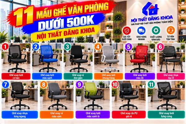 Ảnh: 11 Mẫu Ghế Văn Phòng Dưới 500k – Nội Thất Đăng Khoa