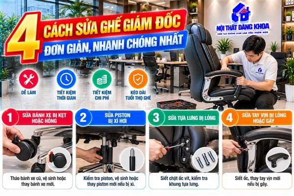 Ảnh: 4 Cách Sửa Ghế Giám Đốc Đơn Giản, Nhanh Chóng Nhất