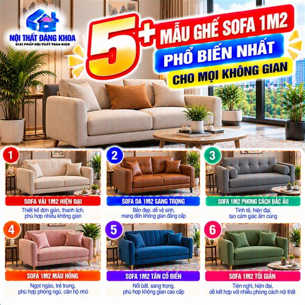 5+ MẪU GHẾ SOFA 1M2 PHỔ BIẾN NHẤT CHO MỌI KHÔNG GIAN: GỢI Ý THIẾT KẾ & BÍ QUYẾT CHỌN MUA.