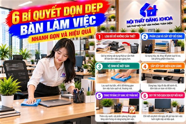 Ảnh: 6 Bí Quyết Dọn Dẹp Bàn Làm Việc Nhanh Gọn Và Hiệu Quả