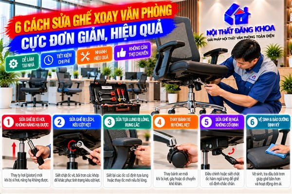 Ảnh: 6 cách sửa ghế xoay văn phòng cực đơn giản, hiệu quả