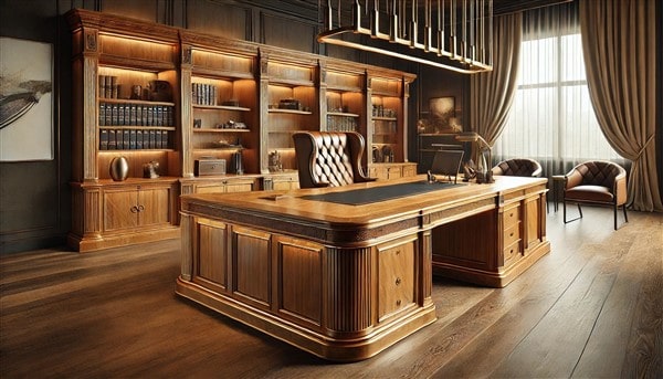 6 Mẫu Bàn Làm Việc Giám Đốc Gỗ Tự Nhiên Đẹp, Chất Lượng