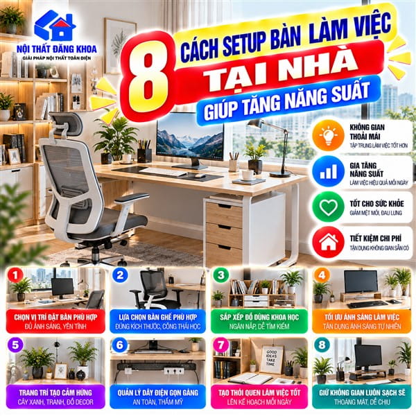 8 Cách Setup Bàn Làm Việc Tại Nhà Giúp Tăng Năng Suất