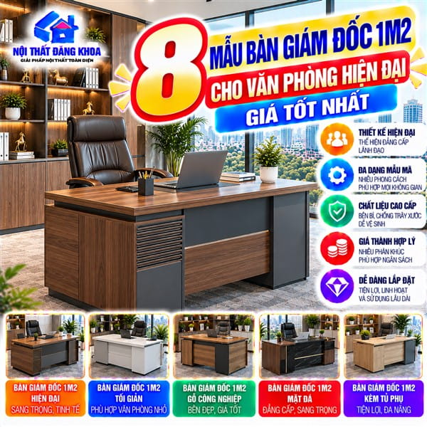 8 Mẫu Bàn Giám Đốc 1m2 Cho Văn Phòng Hiện Đại, Giá Tốt: Lựa Chọn Tối Ưu Cho Không Gian Lãnh Đạo.