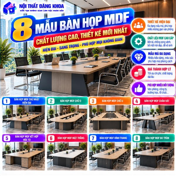 Bàn họp tạo điều kiện thuận lợi cho hoạt động làm việc nhóm