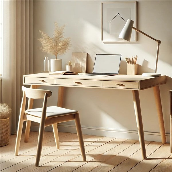 Mẫu bàn làm việc kiểu Scandinavian (Bắc Âu)