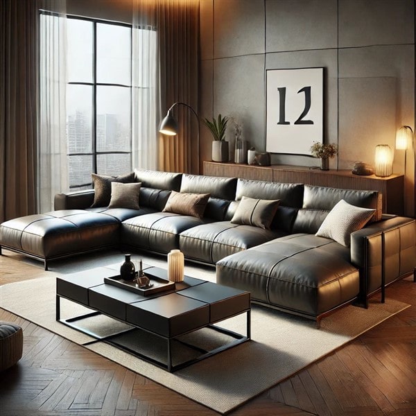 Sofa da công nghiệp chữ L
