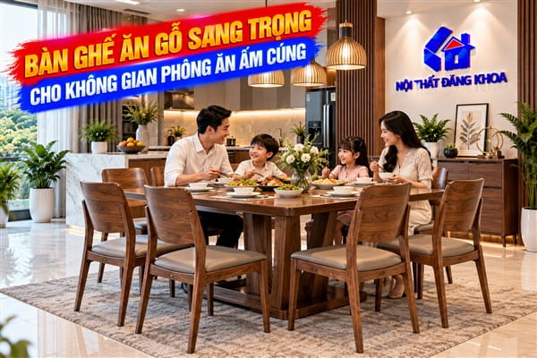 Ảnh: Bàn ghế ăn gỗ sang trọng cho không gian phòng ăn ấm cúng