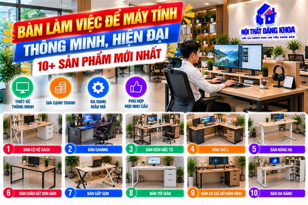 Ảnh: Bàn máy tính thông minh tích hợp nhiều tiện ích hỗ trợ công việc