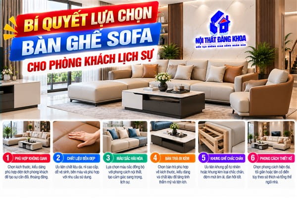 Ảnh: Sofa phòng khách giúp tạo khu vực tiếp khách lịch sự và chuyên nghiệp