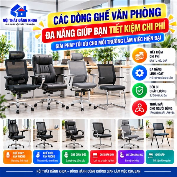 Ghế văn phòng đa năng giúp hạn chế nhu cầu mua nhiều loại ghế khác nhau