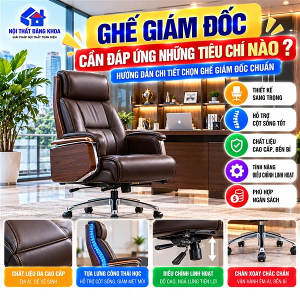 Ghế Giám Đốc Cần Đáp Ứng Những Tiêu Chí Nào? Hướng Dẫn Chi Tiết Chọn Ghế Giám Đốc Chuẩn