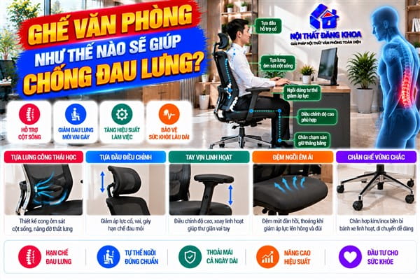 Ảnh: Ghế văn phòng như thế nào sẽ giúp chống đau lưng?