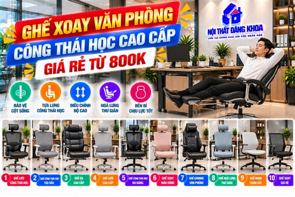 Ảnh: Ghế công thái học dưới 1 triệu có thiết kế hiện đại, dễ phối nội thất