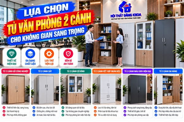 Ảnh: Lựa chọn tủ văn phòng 2 cánh cho không gian sang trọng