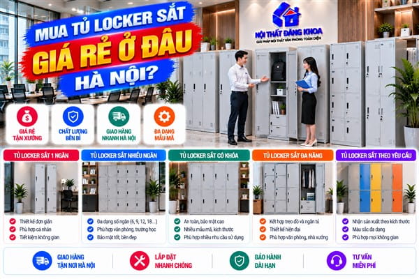 Ảnh: Mua tủ locker sắt giá rẻ ở đâu Hà Nội?