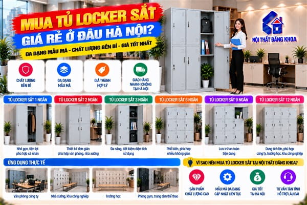 Ảnh: Tủ locker sắt giúp phân chia không gian lưu trữ cá nhân rõ ràng