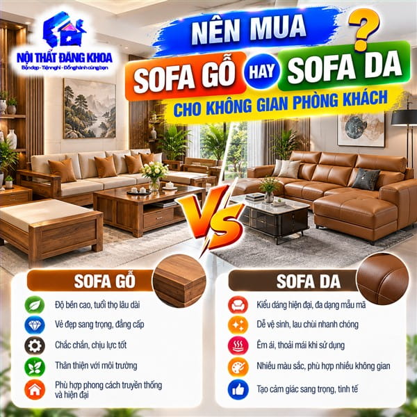 Sofa gỗ có những ưu điểm gì khi sử dụng trong phòng khách?