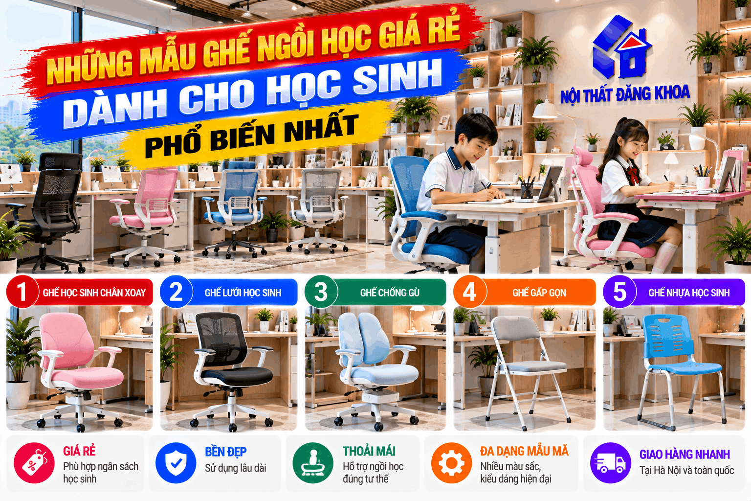 Ảnh: Ghế ngồi học chống gù cần được đánh giá dựa trên công năng thực tế