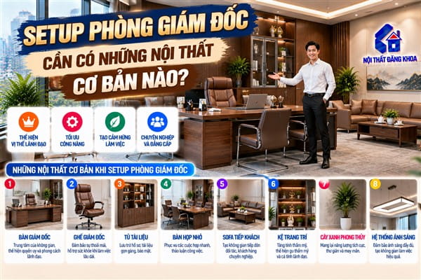 Ảnh: Thiết kế phòng giám đốc khoa học giúp tối ưu diện tích sử dụng