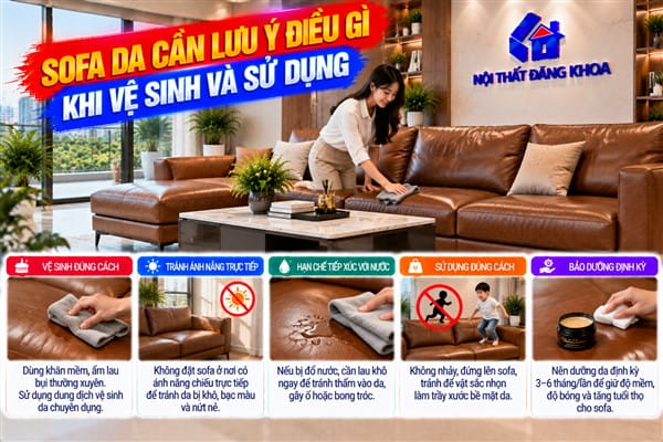 Ảnh: Sofa da cần lưu ý điều gì khi vệ sinh và sử dụng