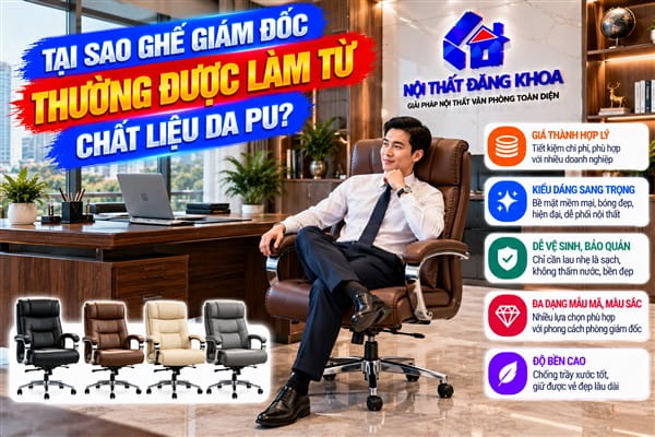 Ảnh: Tại sao ghế giám đốc hiện nay thường được làm từ chất liệu da PU?