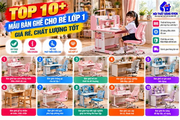 Ảnh: Top 10+ mẫu bàn ghế cho bé lớp 1 giá rẻ, chất lượng tốt