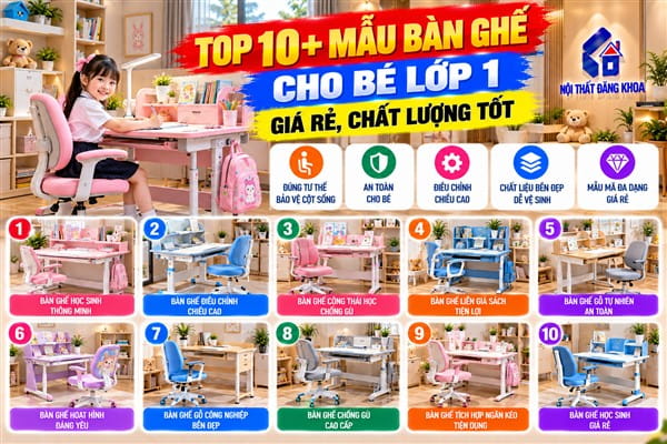 Ảnh: Kích thước bàn ghế cho bé lớp 1 cần được quan tâm