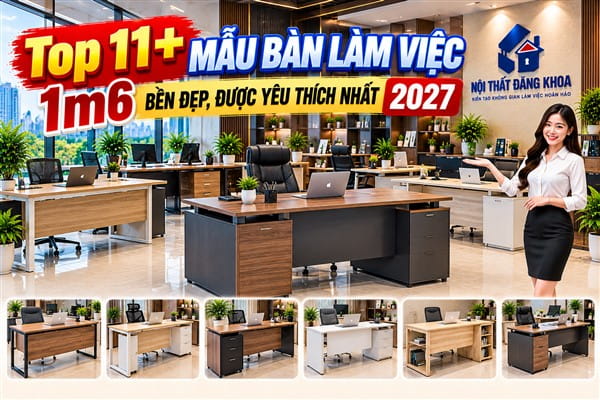 Ảnh: Bàn làm việc dài 1m6 phù hợp với xu hướng làm việc tại nhà