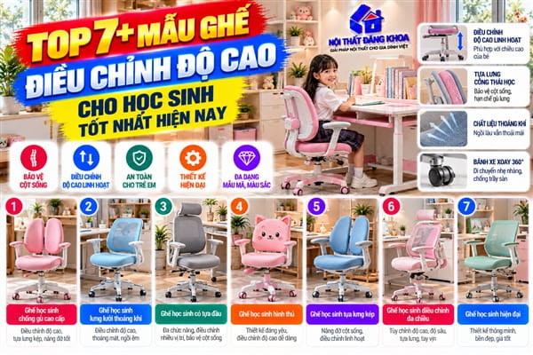 Ảnh: Top 7+ mẫu ghế điều chỉnh độ cao cho học sinh tốt nhất hiện nay