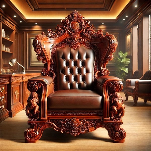 Ghế Giám Đốc Gỗ Hương Đỏ Nguyên Khối – Vẻ Đẹp Quyền Lực