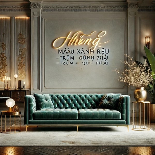 Sofa Nhung Màu Xanh Rêu – Trầm Mặc Mà Quý Phái