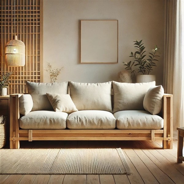 Sofa Văng Gỗ Tự Nhiên 2m – Mộc Mạc & Bền Bỉ