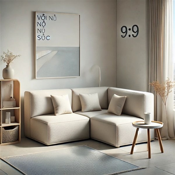 Sofa góc mini vải nỉ đơn sắc – Tối giản mà tinh tế