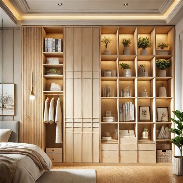 Tủ Quần Áo 5 Cánh Có Kệ Trang Trí Ngoài – Tăng Thẩm Mỹ Không Gian