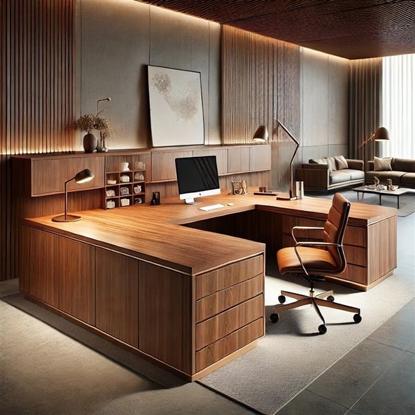 Bàn veneer thiết kế cong độc đáo