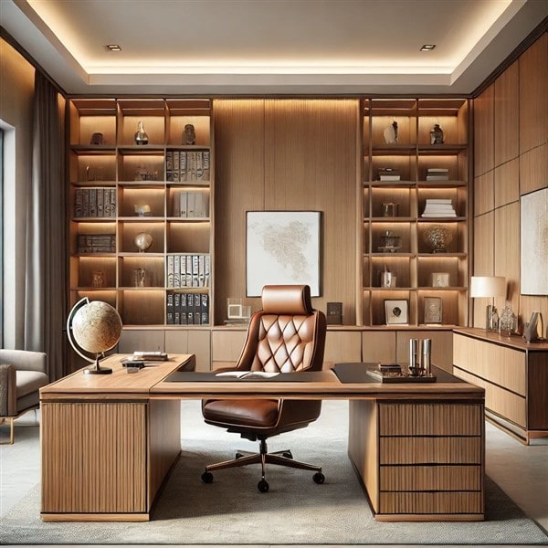Mẫu bàn giám đốc MDF phủ Melamine chữ L – Giá ~5.500.000đ